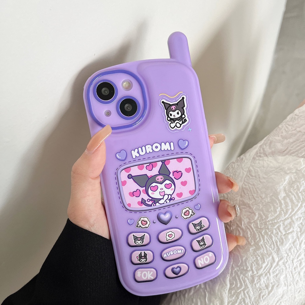 Ốp Điện Thoại Chống Sốc Họa Tiết Kuromi Màu Tím Cho iPhone 14 / 13 / 12 / 11 / X
