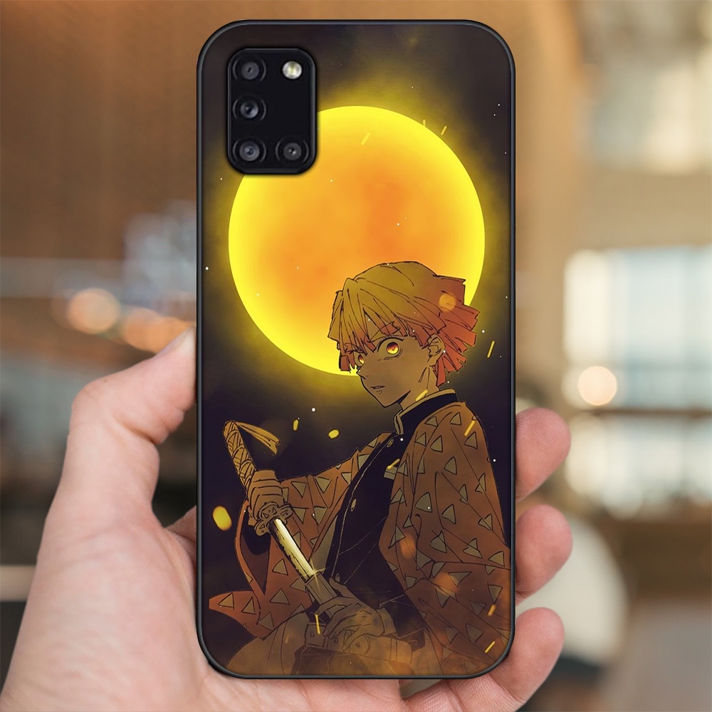 Ốp lưng Samsung A31 viền đen in hình Zenitsu Kimetsu no Yaiba