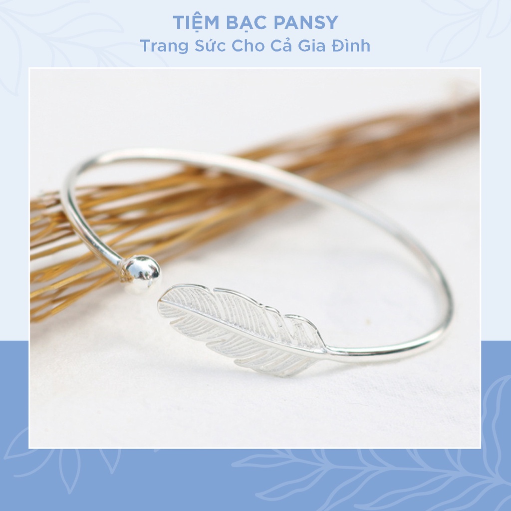 Vòng tay bạc nữ lông vũ - Vòng lắc bạc PANSY thời trang, nữ tính