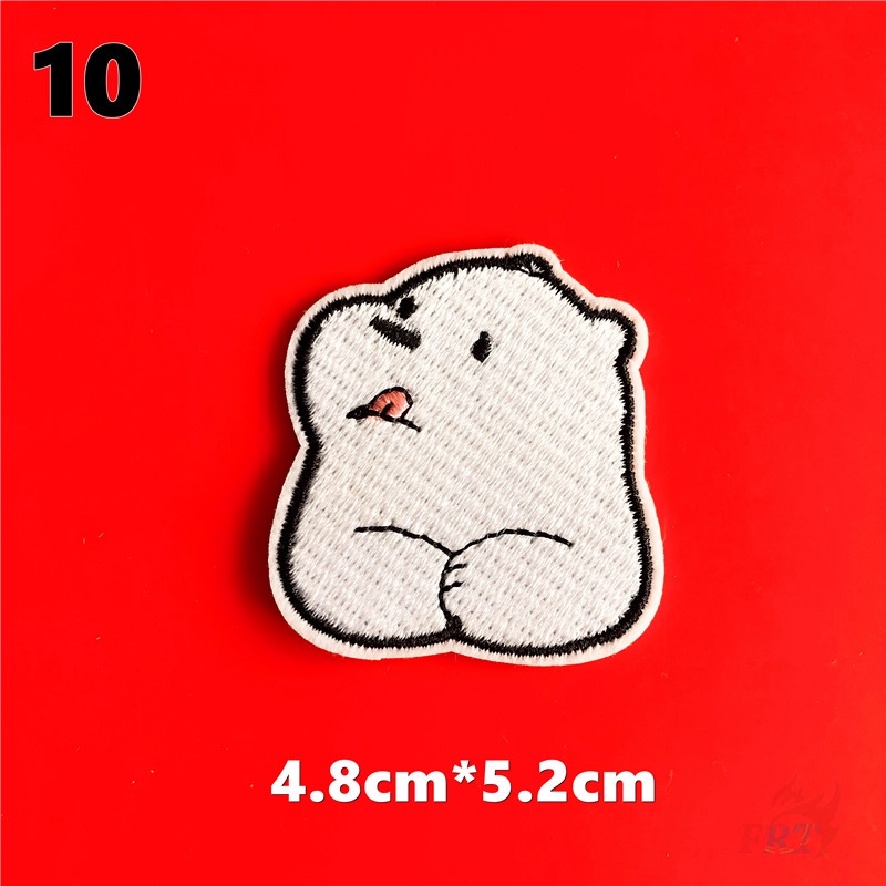 ♚ Miếng Dán Ủi Quần Áo Hình we bare bears Hoạt Hình ♚ 1 Huy Hiệu Cài Áo Hình Gấu Trúc Băng Giá