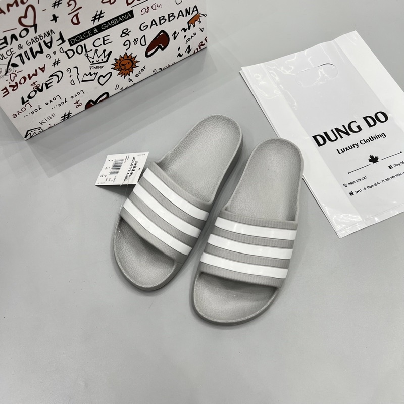 Dép lê Adidas 3 sọc truyền thống đúc nguyên khối - Dép lê nam 3 sọc đúc