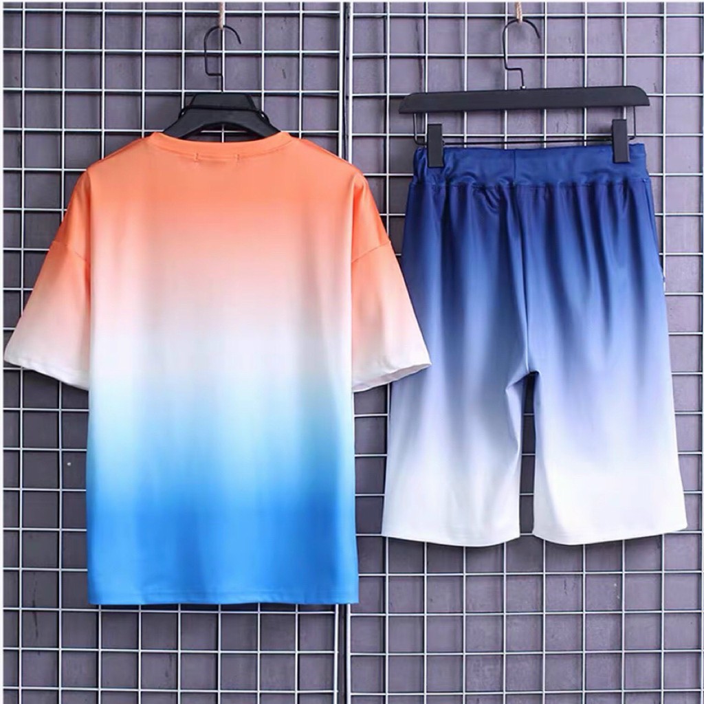 Đồ bộ nam nữ chất vải thun lạnh co giãn 4 chiều in chuyển nhiệt loang đẹp phong cách thời trang unisex (huiloulou)