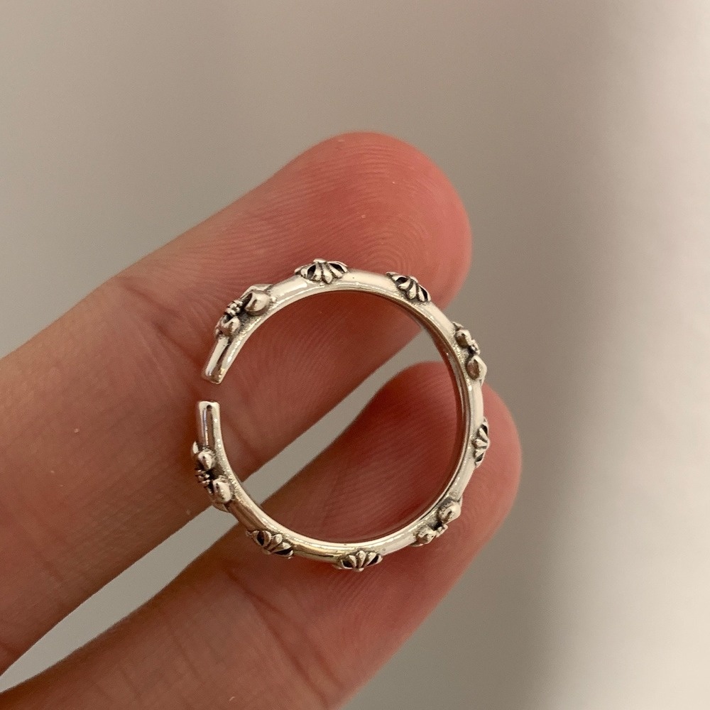 Nhẫn Hở Bạc S925 Họa Tiết Hình Học Phong Cách Hiphop Thời Trang Hàn Quốc Cho Nam Nữ