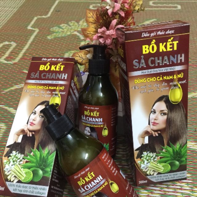 Dầu Gội Thảo Dược Bồ Kết Xả Chanh, Dầu Gội Dưỡng Chất Thiên Nhiên (300ml)