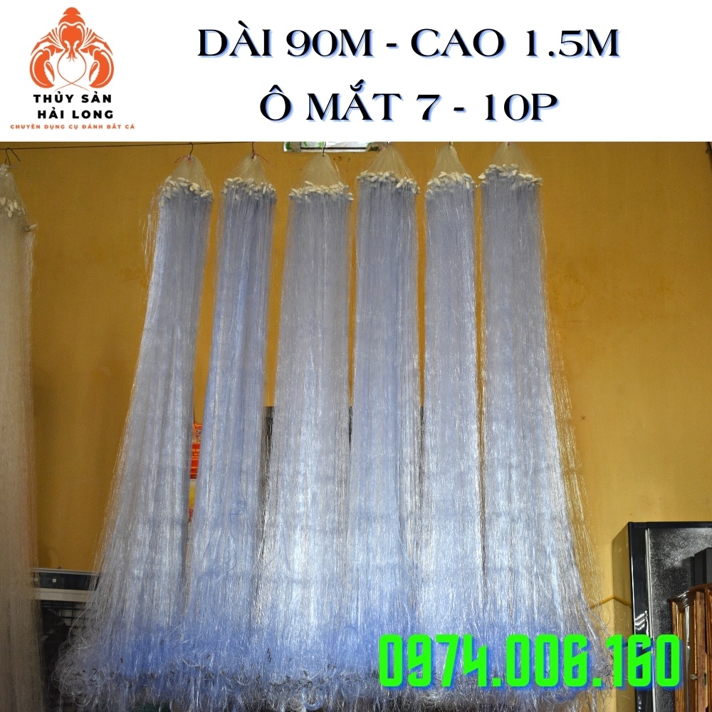 LƯỚI BÉN 3 MÀN ĐÁNH CÁ CAO 1.5M, DÀI 90M CƯỚC THÁI XANH - CHẤT LƯỢNG CAO