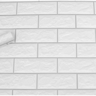 Giấy dán tường giả gạch trắng khổ 45cm có keo sẵn