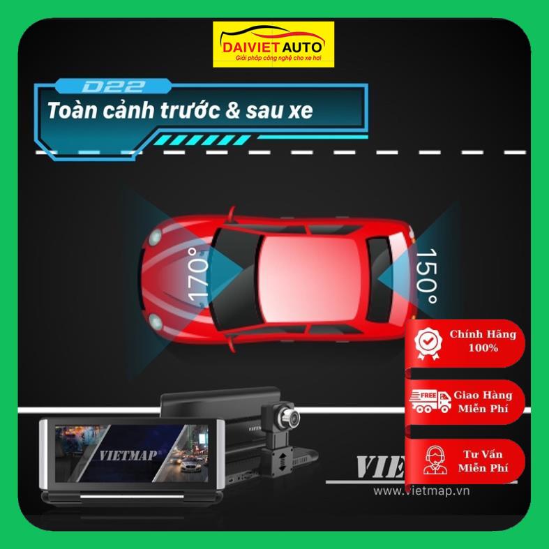 Camera Hành Trình VIETMAP D22 - Android- Định Vị Xe- Dẫn Đường S1- Phát Wifi- Truyền Video Online- Adas- Ghi Hình Kép