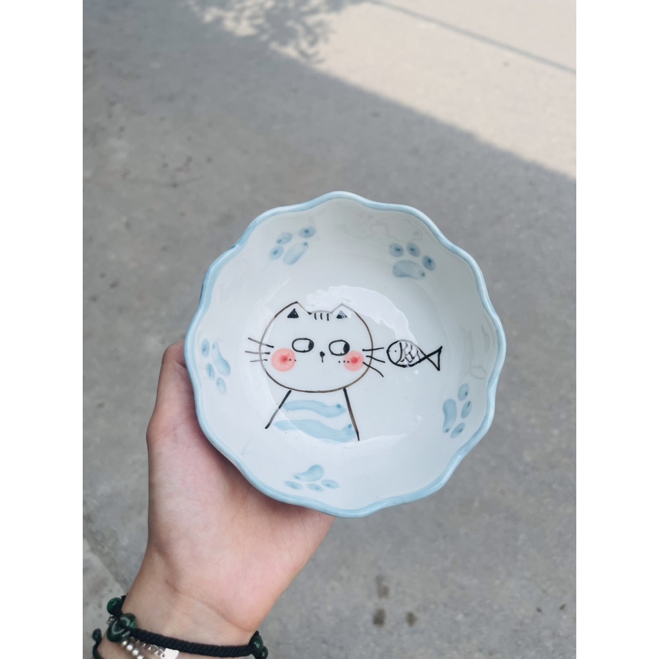 Bát Tô Nông Cho Bé Ăn Dặm, Đĩa Nhật Decor Hoạt Hình Cá, Mèo Cute, Bát Chè,... Đường Kính Miệng 13cm - Gốm Sứ Bát Tràng