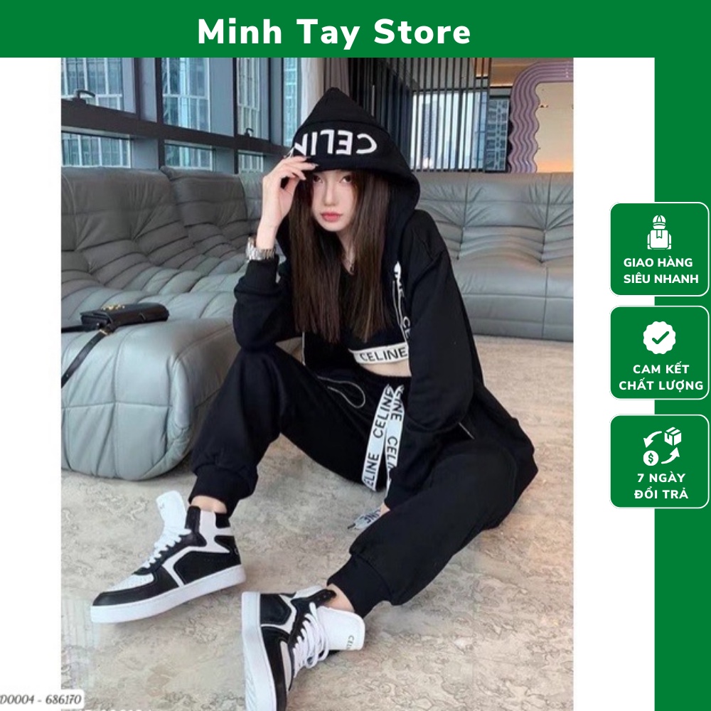 Áo Khoác Hoodie Zip Celine Chữ In Mũ Cực Chất . Áo Khoác Hoodie Unisex Nam Nữ Chất Vải Nỉ Bông 2 Lớp Cao Cấp