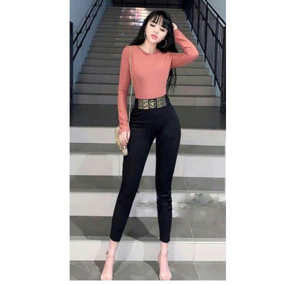 Quần tregging cạp cao Versace sang chảnh chất liệu cao cấp