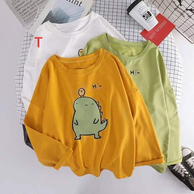 [FREESHIP ĐƠN TỪ 50K] Áo thun Hi khủng long tay suông DTR1119
