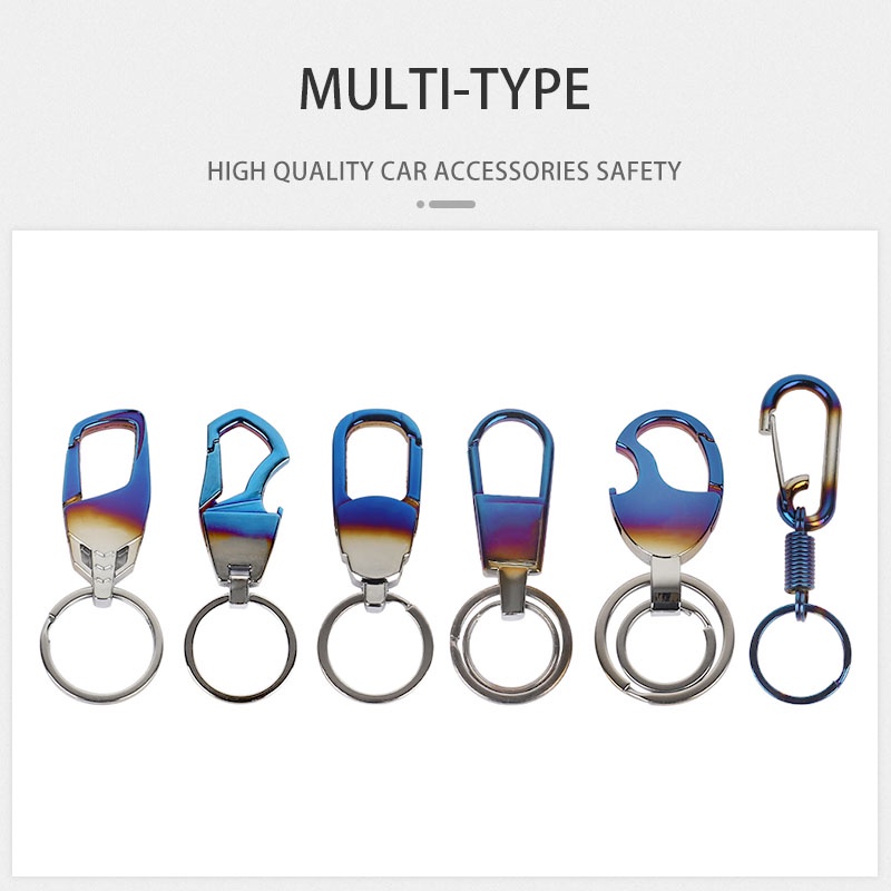 titan móc khóa ô tô 1chiếc phổ quát trang trí an toàn sáng tạo bị cháy vòng chìa khóa màu xanh chống mất chống gỉ Chống mất chìa khóa xe máy ô tô thay thế phụ tùng phụ kiện