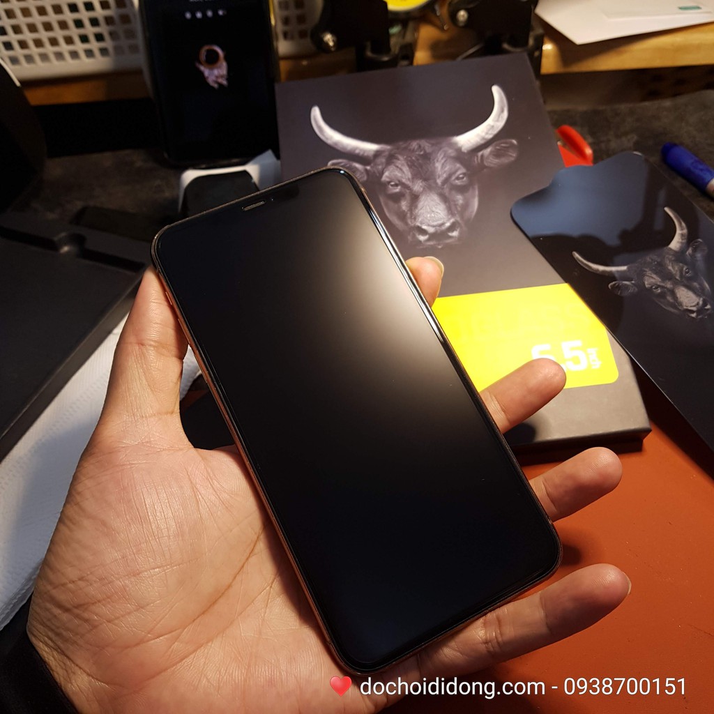 Miếng Dán Cường Lực Nhám IPhone 12 Pro Max X XS XR 11 Pro Max Mipow King Bull HD Anti Glare Full Màn Hìn