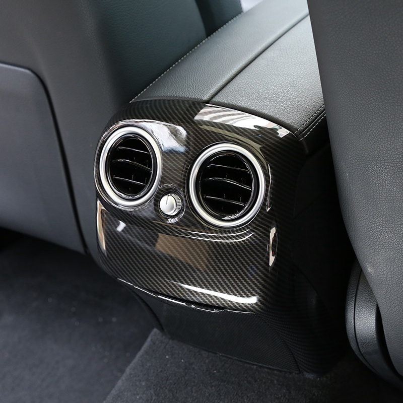 Set 2 Ốp Viền Máy Điều Hòa Xe Hơi Mercedes Benz W205 C Class C-Class 2015-2018 Bằng ABS Họa Tiết Sợi Carbon