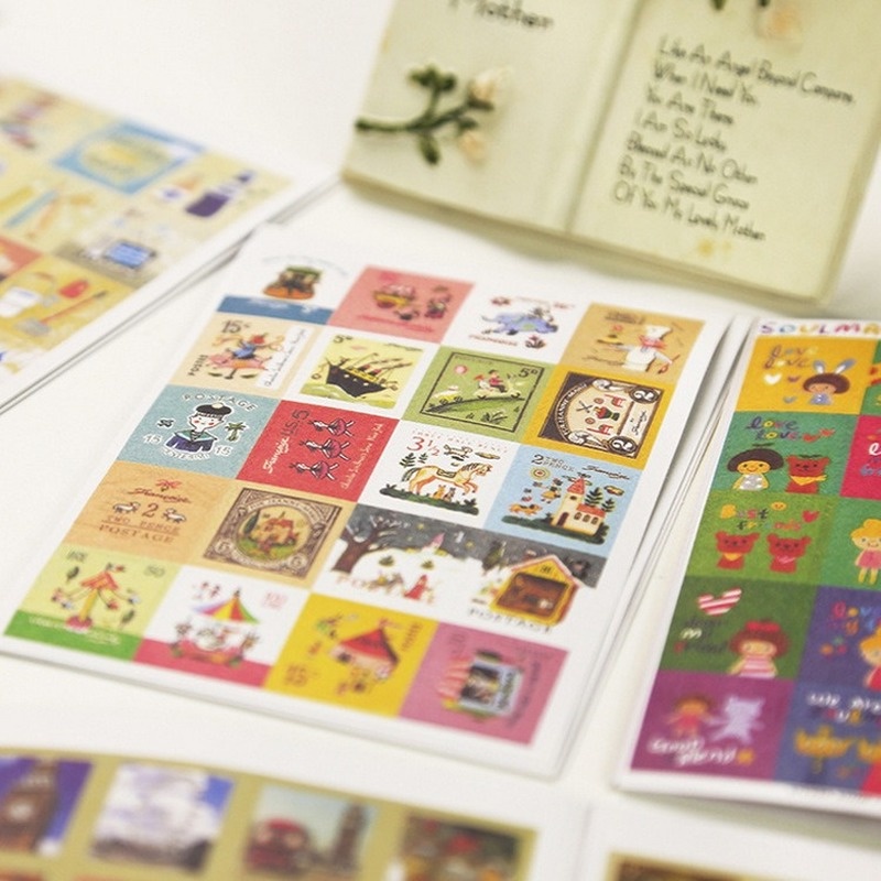 Set 80 Tem Dán Trang Trí Sổ Tay/Nhật Ký Phong Cách Hàn Quốc