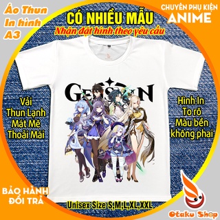 Áo thun Games Genshin Impact nhiều nhân vật đủ Size chuẩn from Unisex phù hợp Nam Nữ in hình theo yêu cầu Otaku