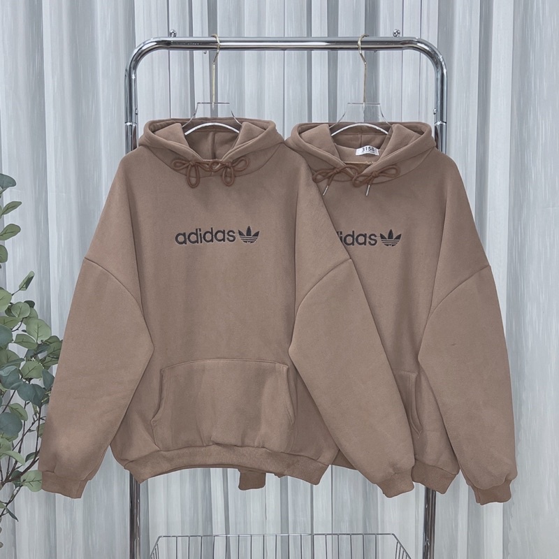 Áo hoodie form rộng vải nỉ Ngoại Thêu Adi Unisex
