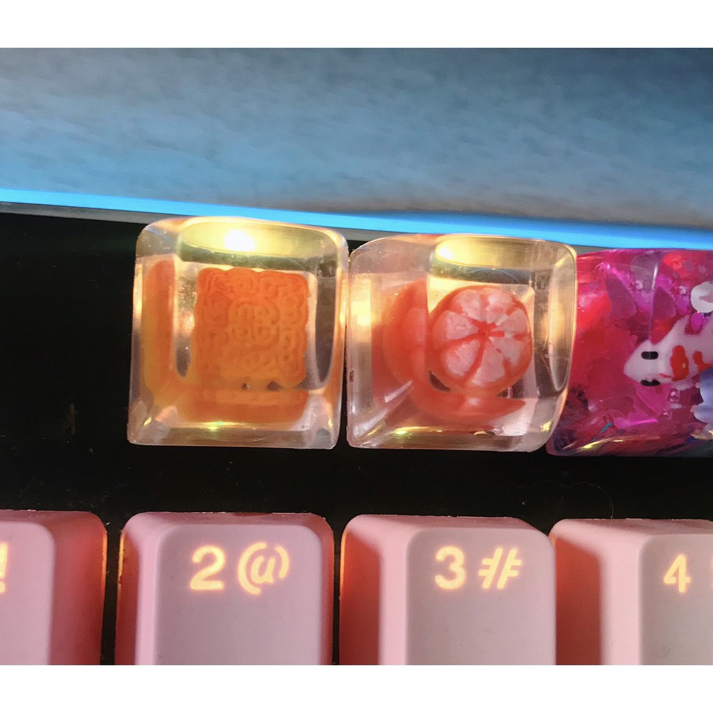 Keycap artisan bánh nướng, quả quýt - Keycaps handmade xuyên led trang trí bàn phím cơ gaming