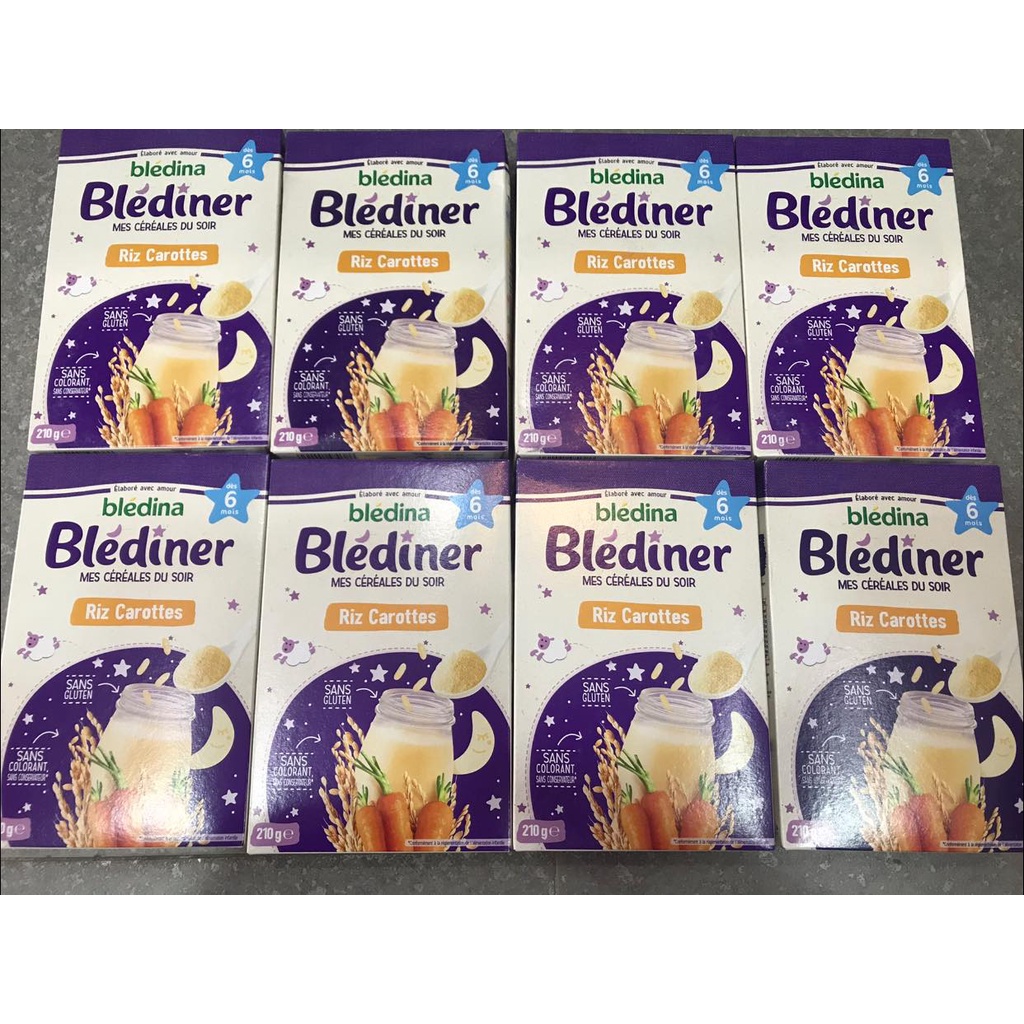 Bột lắc sữa Bledina 6 tháng hộp 210g vị Cà rốt date 2023