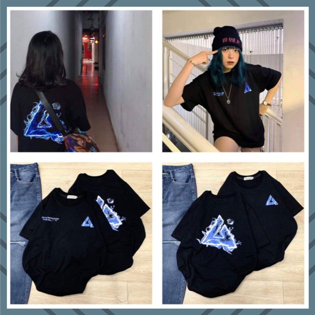 ÁO THUN TSHIRT NAM NỮ FREESIZE 1 CỠ FORM DÁNG RỘNG DƯỚI 65KG MẶC VỪA (UNISEX TAM GIÁC SÉT) | BigBuy360 - bigbuy360.vn