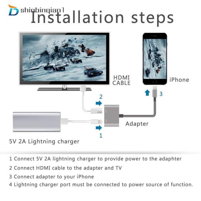 Cáp chuyển đổi đầu lightning sang cổng HDMI TV cho iPhone