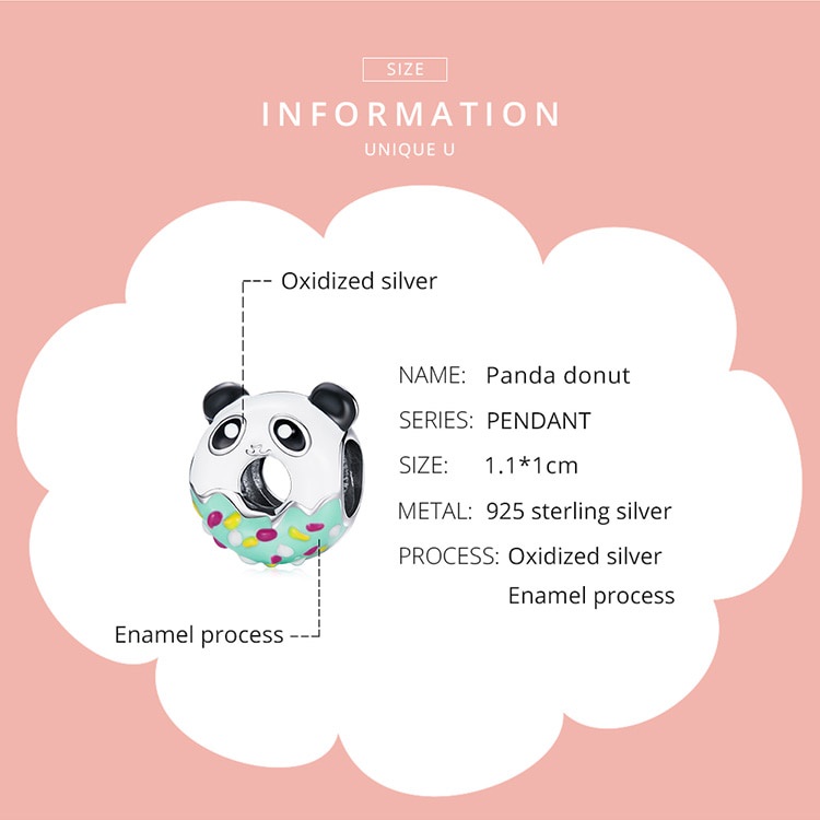 Hạt xỏ trang sức Bamoer SCC1875 BạC 925 tráng men hình động vật dễ thương