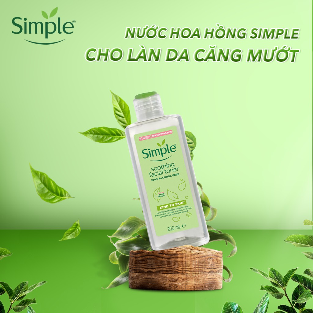 Nước Hoa Hồng Cân Bằng Da Dịu Nhẹ Simple Kind To Skin Soothing Facial Toner 200ml