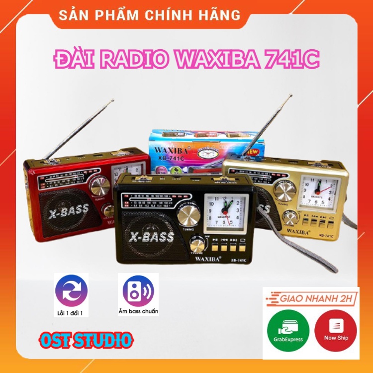 Đài Radio WAXIBA XB-741C, Đài Radio-Thẻ Nhớ-USB-MP3-Đèn pin ( Tặng Dây Sạc, Pin Sạc) Bảo Hành 12 Tháng