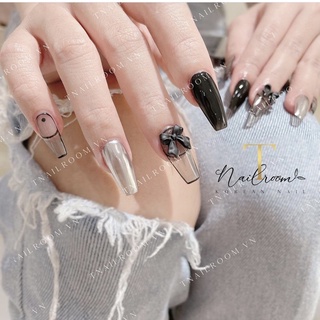 Nailbox nơ đen tiểu thư cá tính