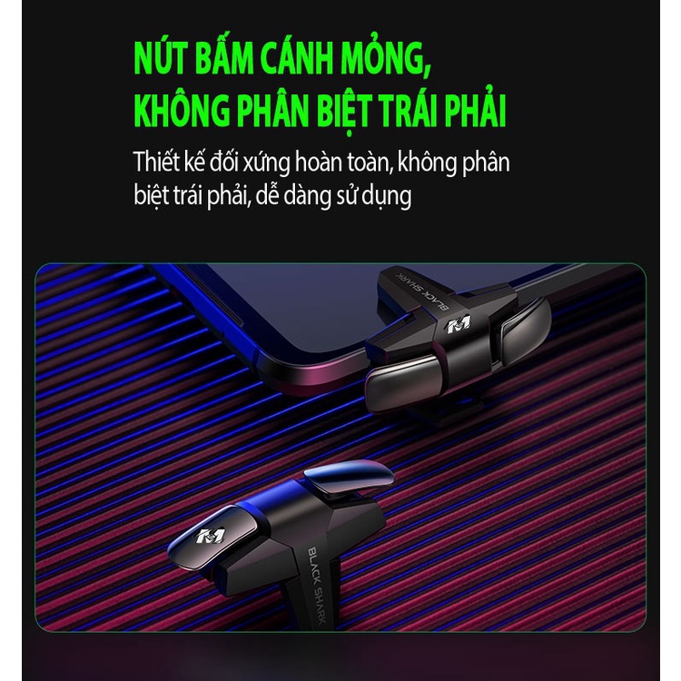 Nút hỗ trợ pubg, ff, rol,...Phụ kiện chơi game ff nút bấm vật vật lí trigger black shark gaming - Tặng bao tay chơi game