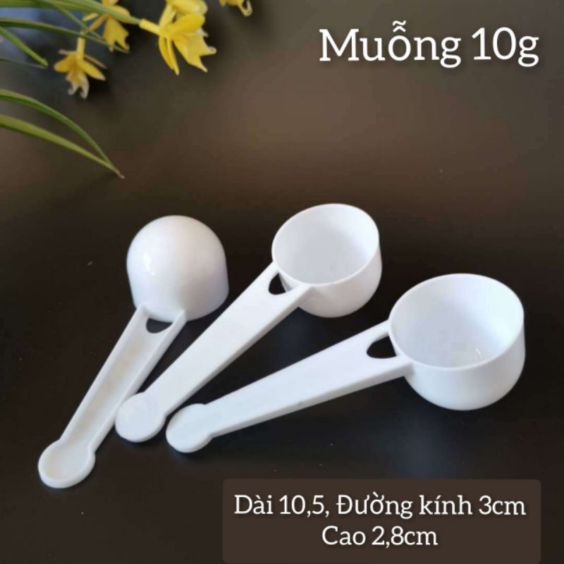 (1 cái) Muỗng 10g đong gia vị, múc bột sữa, định lượng nguyên liệu nhà bếp, nhựa pp