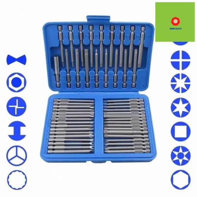 Bộ mũi tô vít đa năng chuôi lục giác 6.35mm 50 chi tiết cho máy khoan
