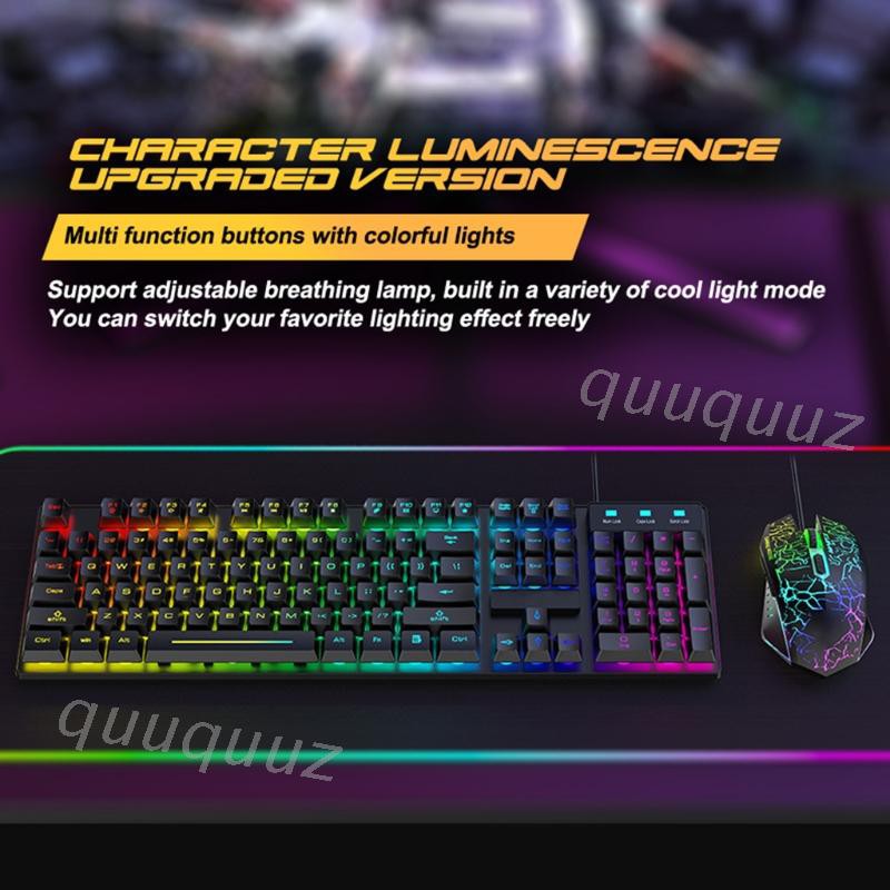 Bộ Bàn Phím Và Chuột Gaming T6Rgb Dạ Quang Chuyên Nghiệp