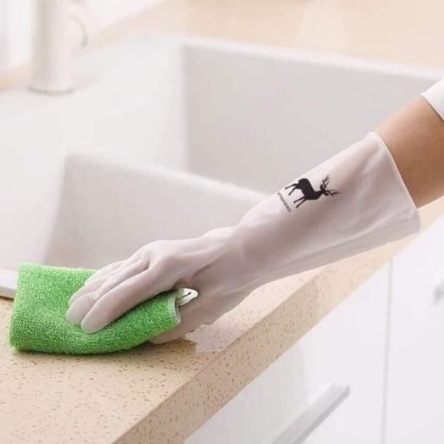 Găng tay cao su siêu bền, siêu dai chống ăn mòn bảo vệ đôi tay của bạn (1 cặp) -  bao tay cao su rửa chén
