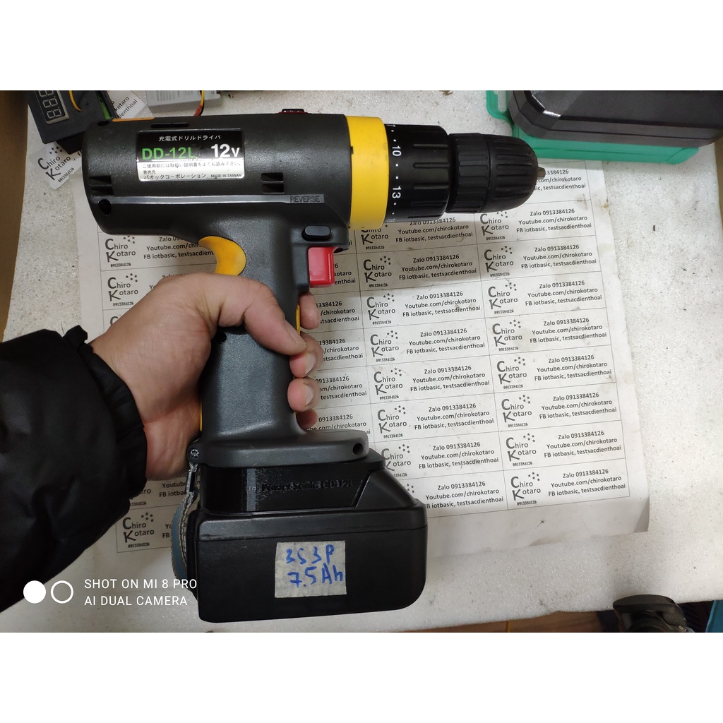 Đế chuyển pin máy khoan, vit Power Sonic 12v DD-12L sang dùng hộp pin cài Makita