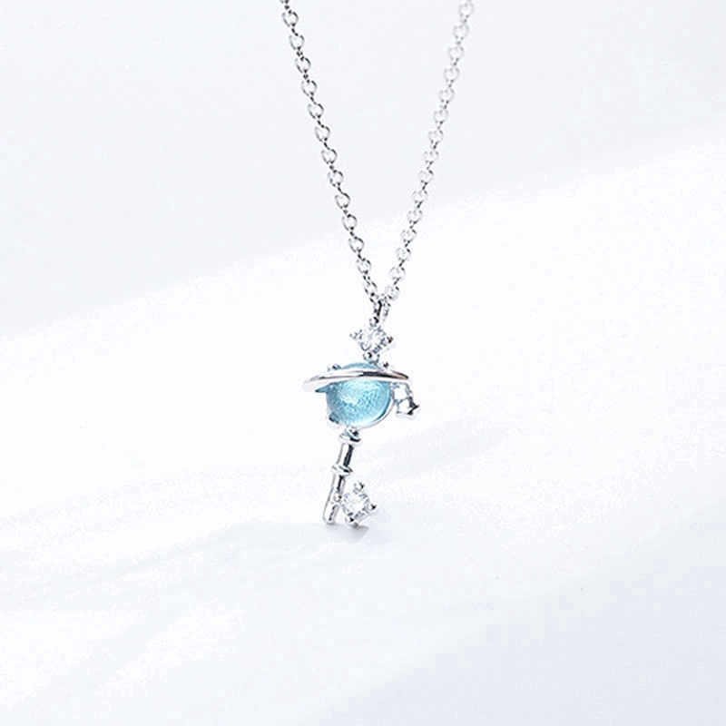 MANYUE Dây Chuyền Mặt Đá Sapphire Xanh Thời Trang Cho Nữ