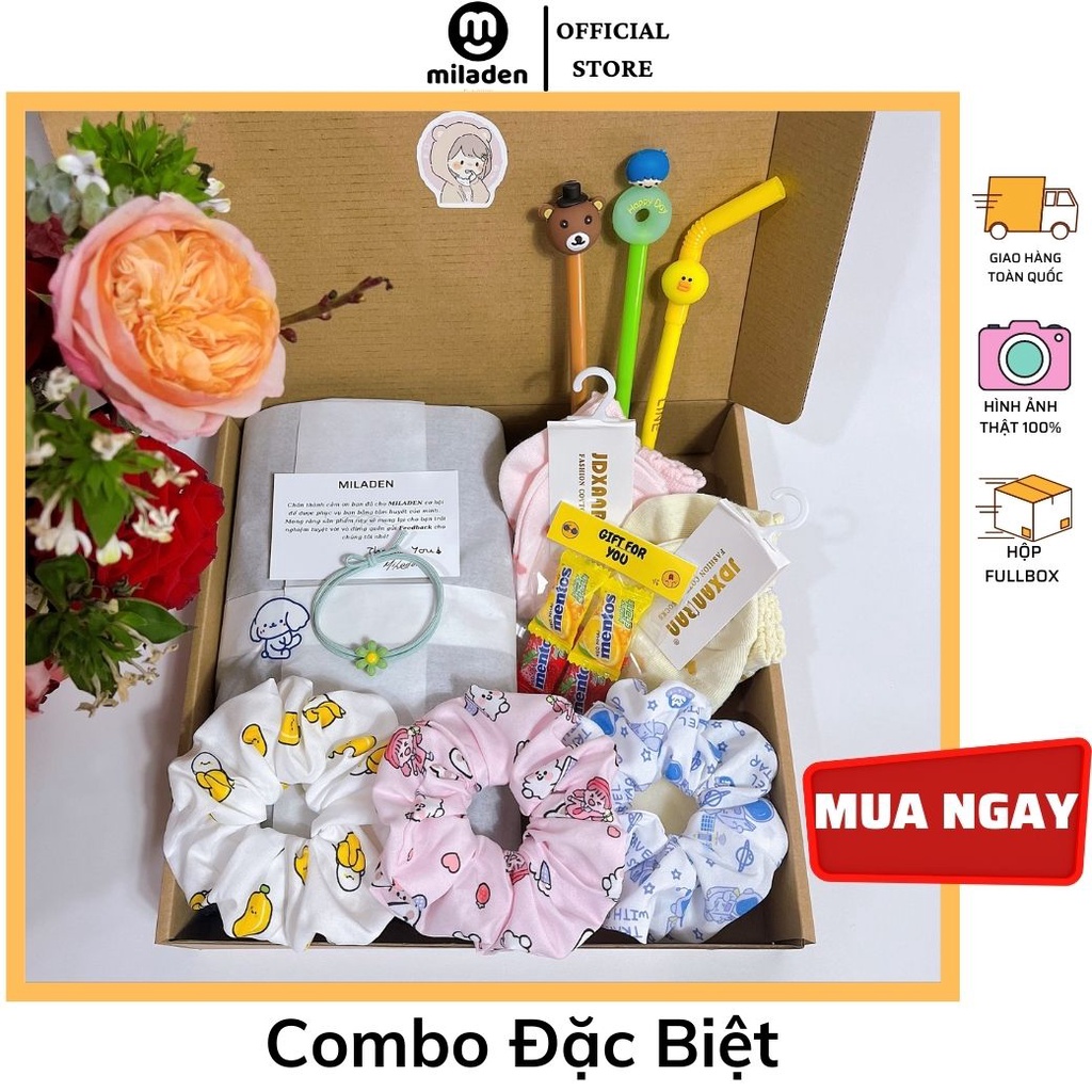 Combo Hộp Quà Tặng Túi Vải Đặc Biệt Dễ Thương, Làm Quà Tặng người yêu, bạn gái, chị gái em gái - nhà MILADEN