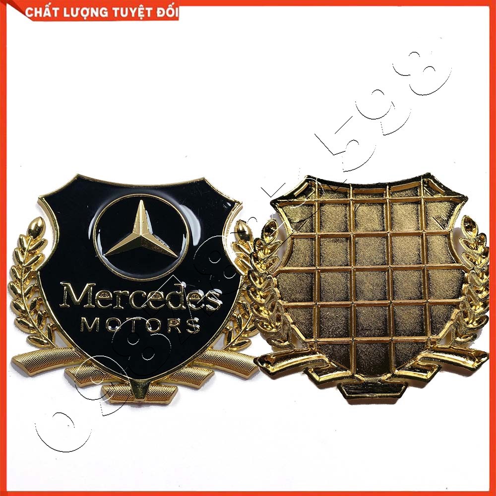 Cặp Logo Bông Lúa Thương Hiệu Mercedes Dán Xe Trang Trí - Hàng Loại 1
