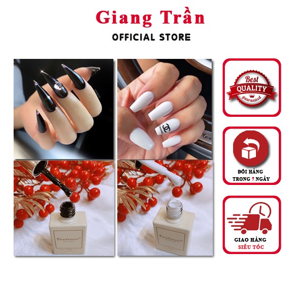 Sơn gel trắng đen đậm đặc và mướt, màu sơn móng tay quốc dân thợ nail nào cũng cần