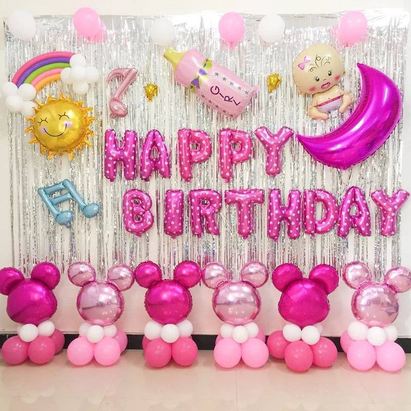 Set bóng bay trang trí sinh nhật cho người thương cho bé trai bé gái phụ kiện trang trí, bóng chữ HAPPY BIRTHDAY dvg