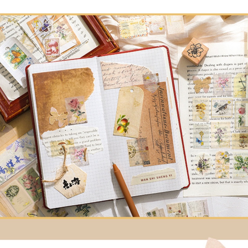 Set 24 miếng dán RUIXIANG trang trí phong bì bằng PVC chống thấm nước họa tiết bướm cổ điển