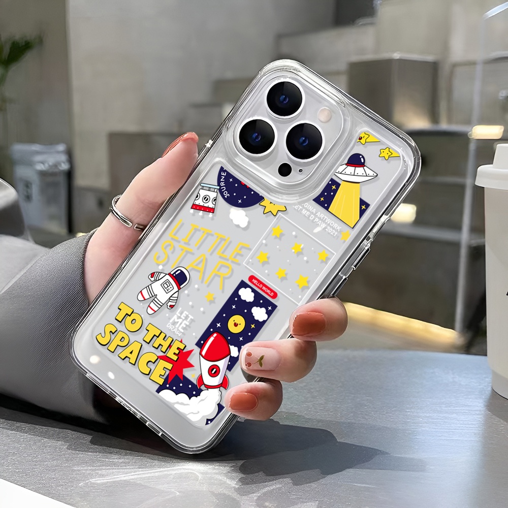 Ốp Điện Thoại Trong Suốt Hình Phi Hành Gia Cho iphone 14 Pro Max Plus 13 11 12 7Plus X XR XS Max 7 8 SE 2020