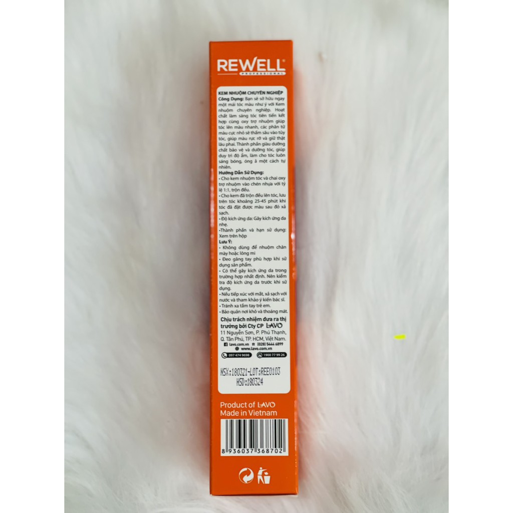 Thuốc nhuộm tóc chuyên nghiệp REWELL+chai OXY Spaline siêu dưỡng