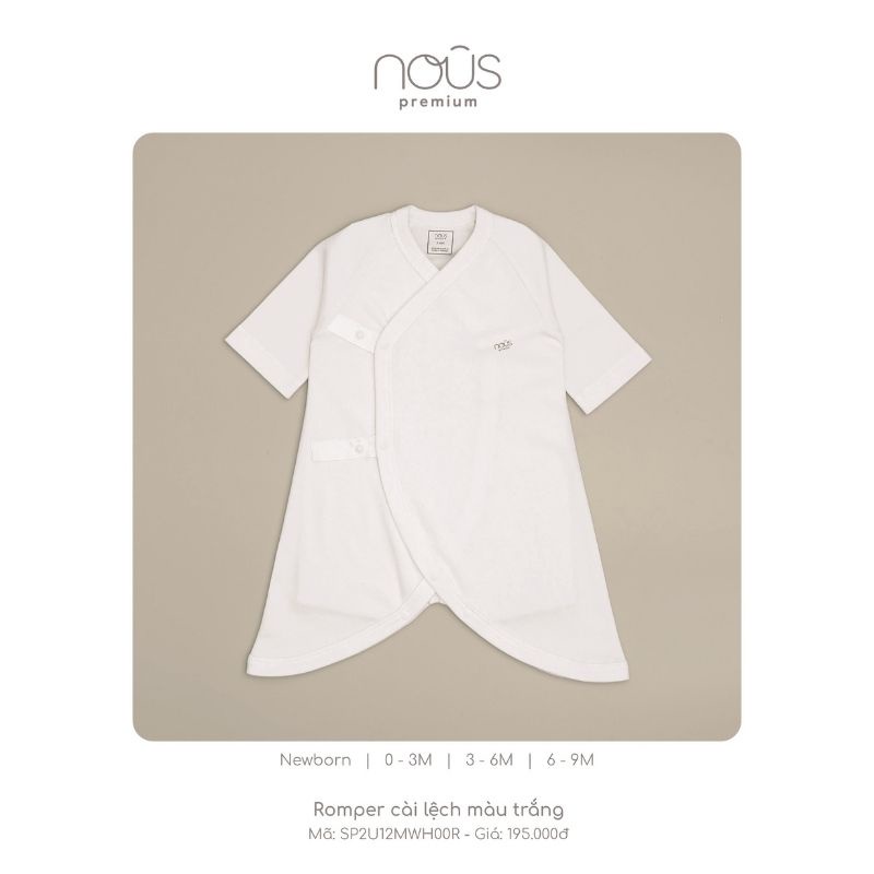 Bộ Romper Cài Lệch Trắng Hồng Xanh Cao cấp - Nous Premium Dòng Sản Phẩm Cao Cấp - Size từ NB-9M