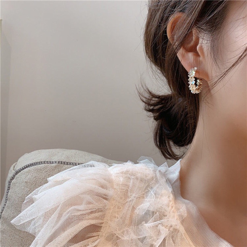Khuyên Tai Nữ Hình Chữ C Thời Trang Hàn Quốc