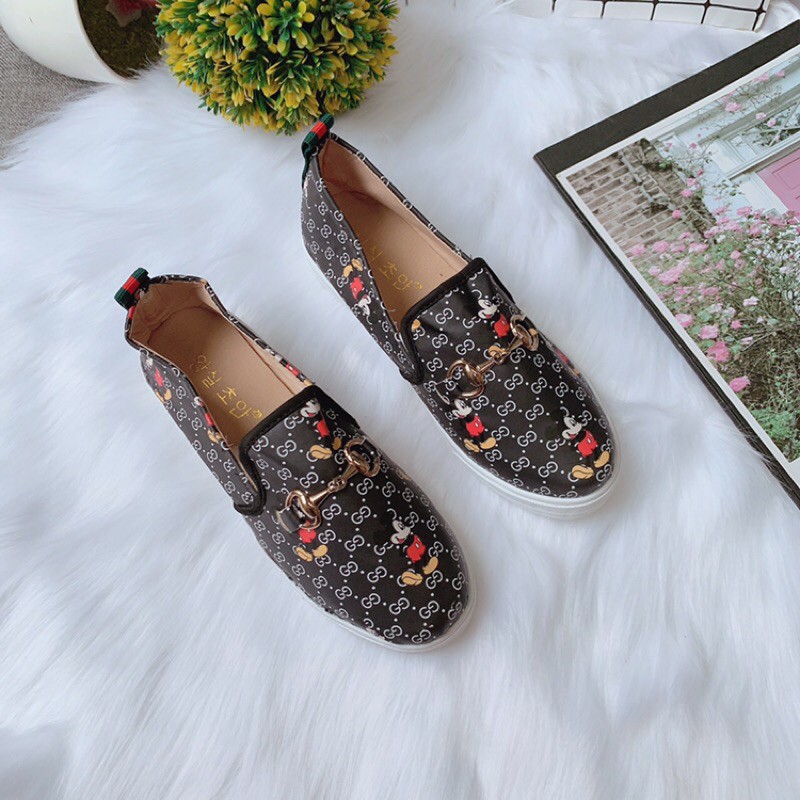 Ảnh thật I Giày lười nữ đẹp,Giày slip on nữ Micky tag khoá