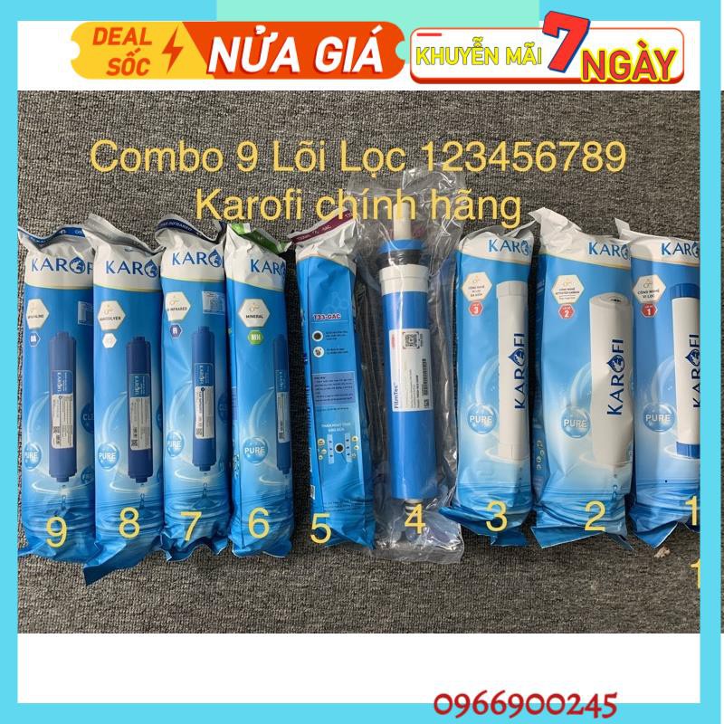 Combo 9 Lõi Lọc Nước Karofi  Số 1,2,3,4,5,6,7,8,9 👉 Bộ 9 Lõi Lọc Nước Số 123456789 Karofi Chuẩn Hãng