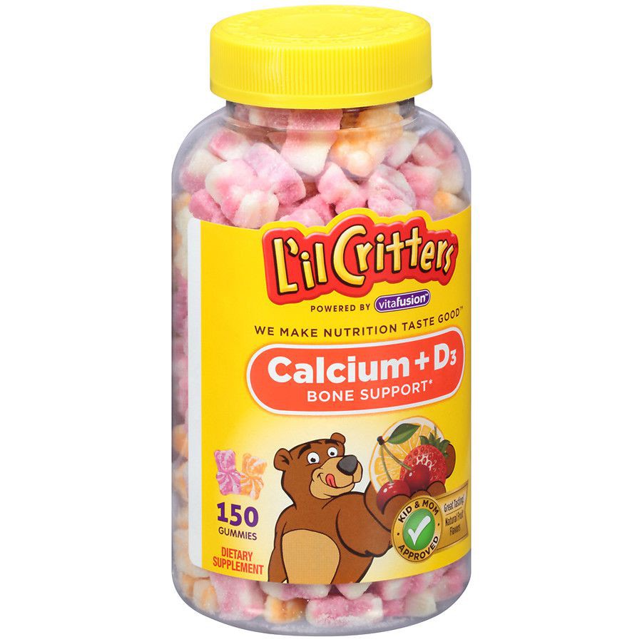 Kẹo Dẻo Gấu Cho Bé L'il Critters Calcium + D3 Bone Support 150 Viên