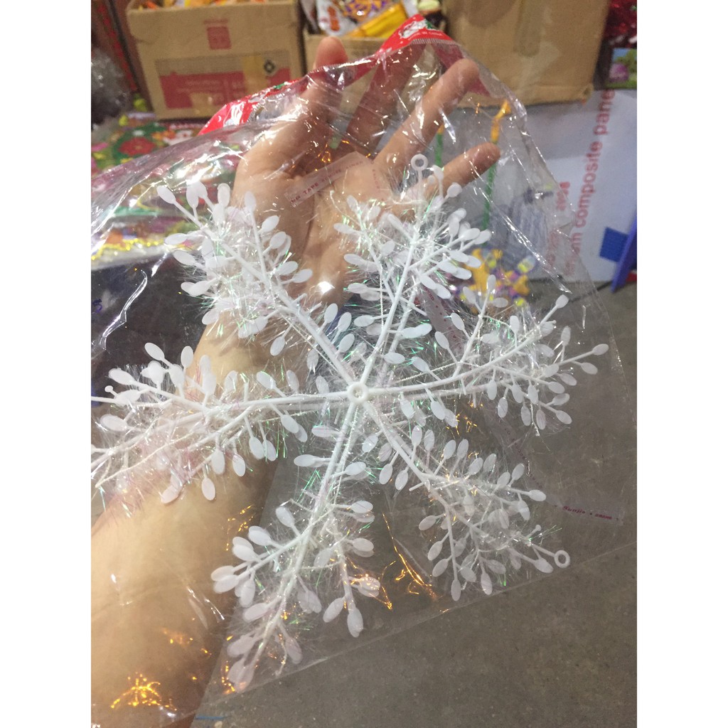 Set 6 bông tuyết trang trí cây thông Noel và sự kiện giáng sinh