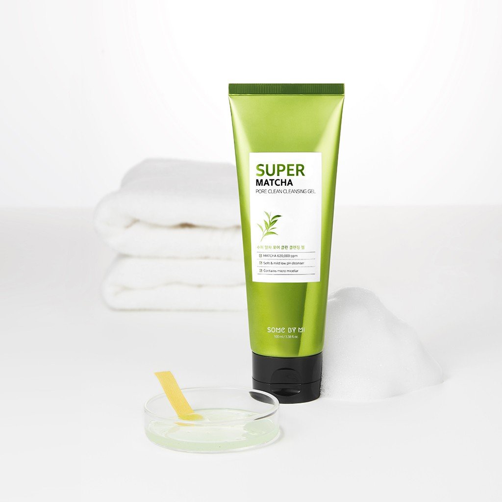 Bộ 3 Sản Phẩm Se Khít Lỗ Chân Lông, Điều Tiết Bã Nhờn Some By Mi Super Matcha (Cleansing Gel, Toner, Serum)